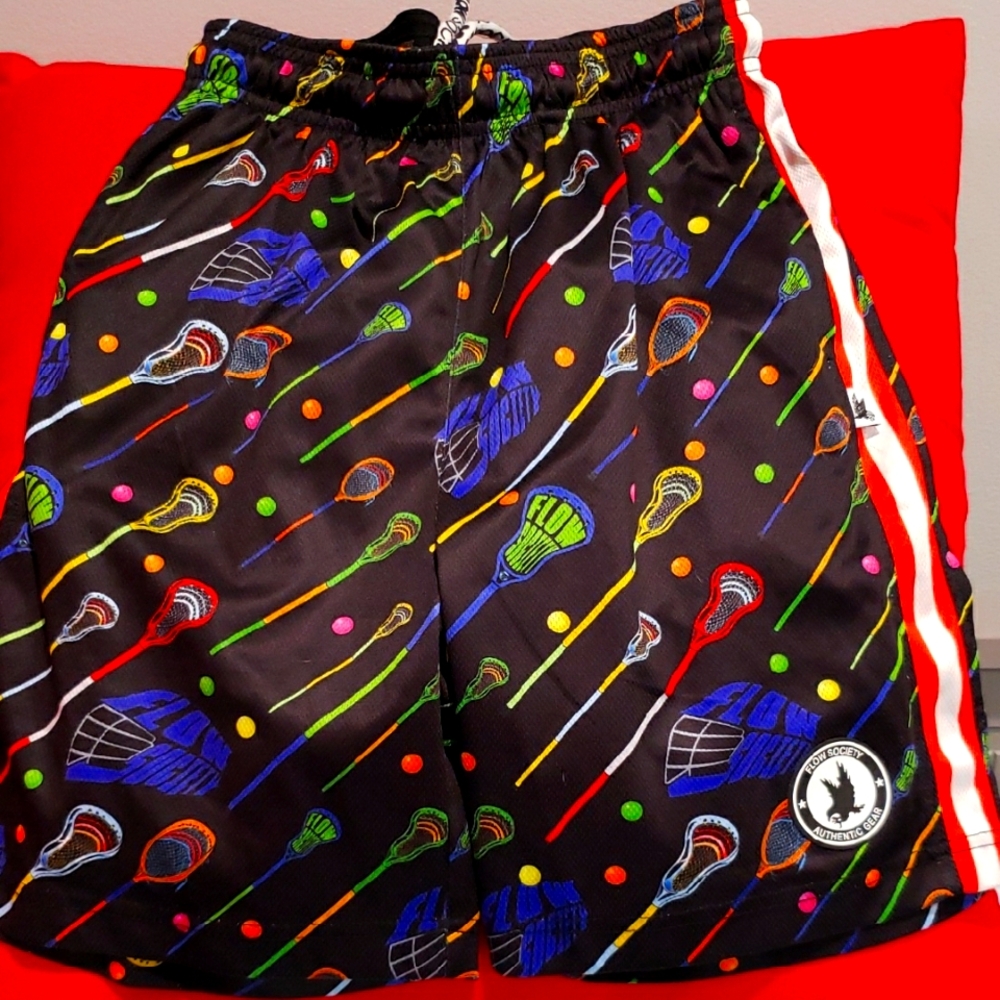 Flow Society Black Lacrosse Patterned Shorts
